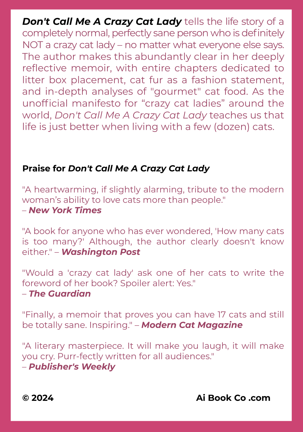 Crazy Cat Lady (Personalizable Hardcover)