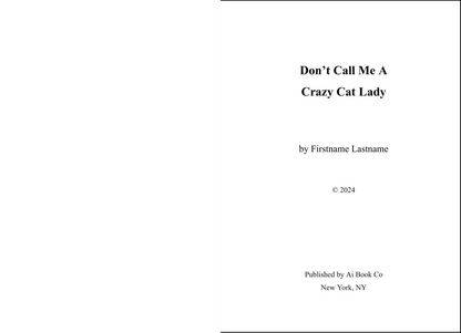 Crazy Cat Lady (Personalizable Hardcover)